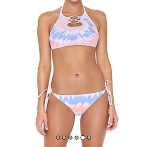 High Neck Halter Bikini Tie-Dye Top Keyhole MEDIUM